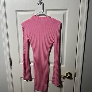 Fashion Nova Pink Ribbed Dress